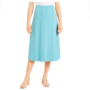 NWT Alfani size XL Precious Jade Pull-on Elastic Waist A-Line Skirt blue